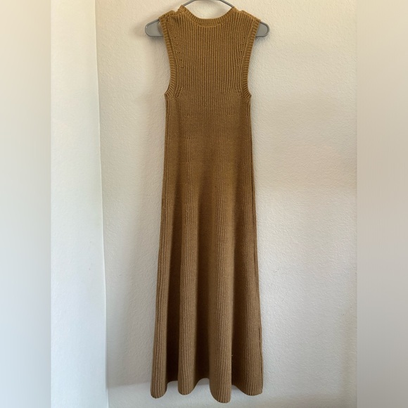 ZARA Knit Sweater Dress Camel Tan Maxi A-Line - Picture 2 of 8